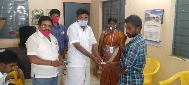 நிவாரணப்பணியில் ஊ.ம.தலைவர் திருமதி.மலர்க்கொடி சேகர்